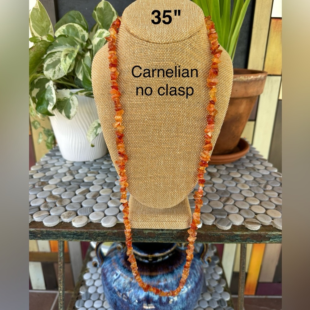 🔥 2/$8, 3/$10, 4/$12 🔥 Carnelian Beaded Necklace No clasp